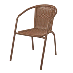 SEDIA POLTRONCINA RATTAN MARRONE