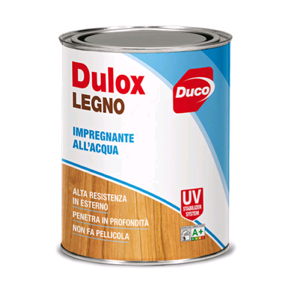 Prodotto: 045501E010006 - DULOX LEGNO IMPREGNANTE ALL'ACQUA LT.1 CASTAGNO -  DUCO (COLORI-COLLANTI-PENNELLI-VERNICI-SMALTI-FONDI - Vernici e Impregnanti  legno)DULOX LEGNO IMPREGNANTE ALL'ACQUA LT.1 CASTAGNO